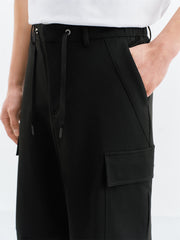 Men's Drawstring-Waist Straight-Leg Cargo Pants
