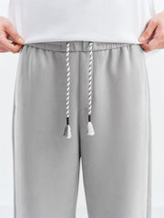 Men's Solid Drawstring-Waist Casual Pants