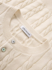 Men's Cable-Knit Henley Sweater