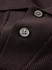 Men's Open-Collar Knit Polo Shirt