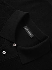 Men's Open-Collar Knit Polo Shirt