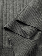 Men's Textured Knit T-Shirt with Henley Collar
