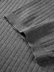 Men's Textured Knit T-Shirt with Henley Collar
