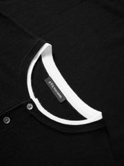 Men's Henley Collar Knit T-Shirt