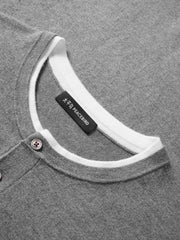 Men's Henley Collar Knit T-Shirt