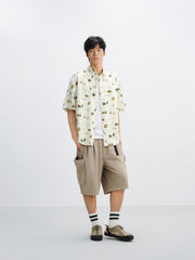 Men's Cotton Short-Sleeve Shirt with Allover Print