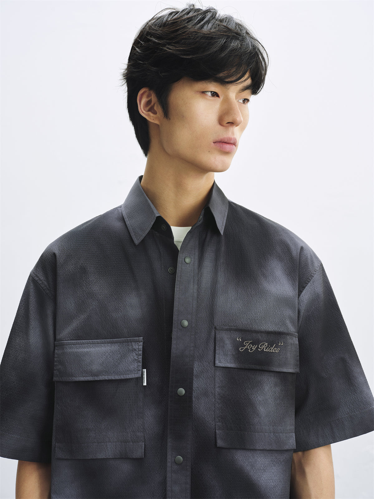 Men's Tie-Dye Utility Shirt with Chest Pockets