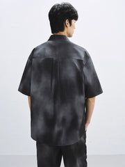 Men's Tie-Dye Utility Shirt with Chest Pockets