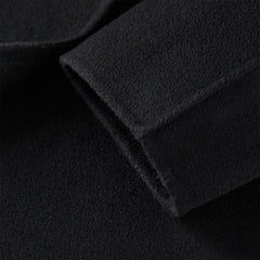 Women's Black Straight Double-faced Wool Coat