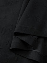 Men's Black Full Jacquard 3D Pattern T-Shirt