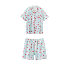 Women's Cozy Strawberry Print Pajama Set