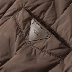 Men's Brown Embossed Label Puffer Jacket