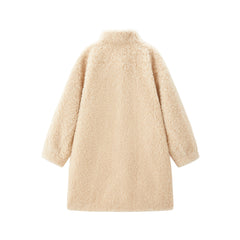Women's Curly Wool Stand-Collar Coat