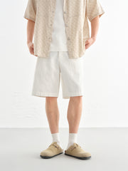 Men's Allover Jacquard Cotton Denim Shorts