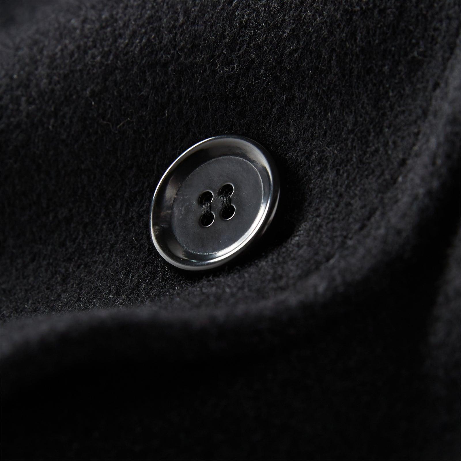 Women's Black Straight Double-faced Wool Coat