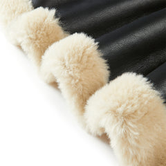 Women's PU Fleece Patchwork Jacket