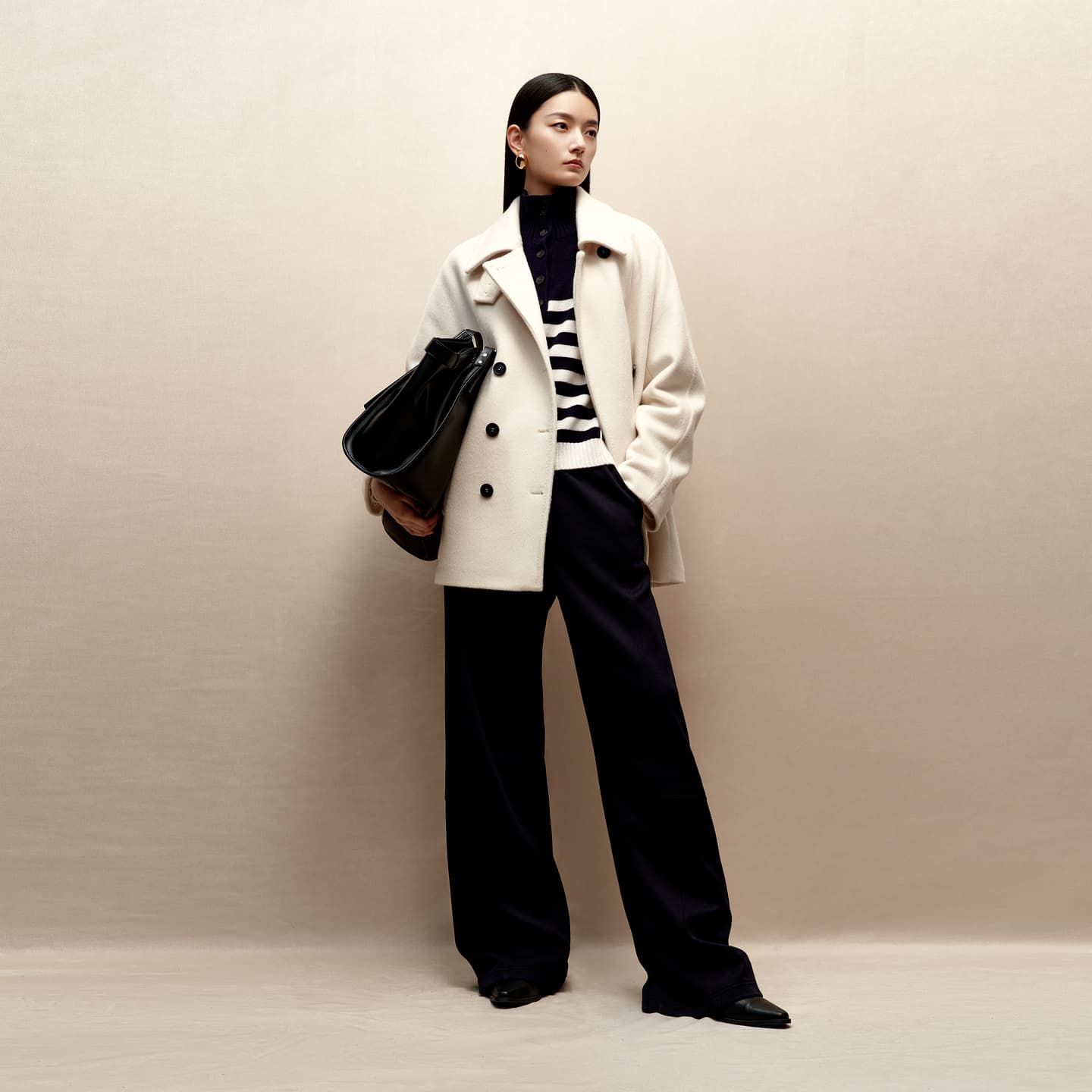 Women's Double-Breasted Alpaca Coat
