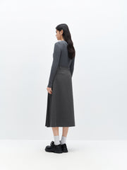 *US Final Sale*Women's Pleated A Line Midi Skirt