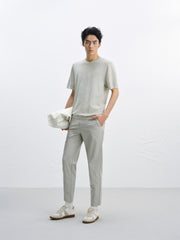 Men's Short-Sleeve Knit T-Shirt with Geometric Jacquard