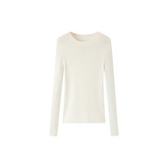 Women's Beige Round Neck Wool Pullover