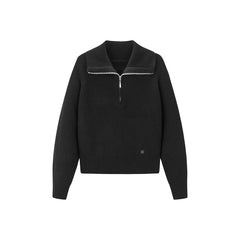 Women's Black Half Zip Pullover