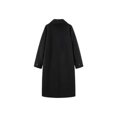 Women's Black Straight Wool Coat