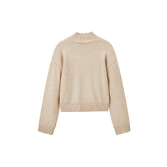 Women's Mock Neck Embroideried Pullover
