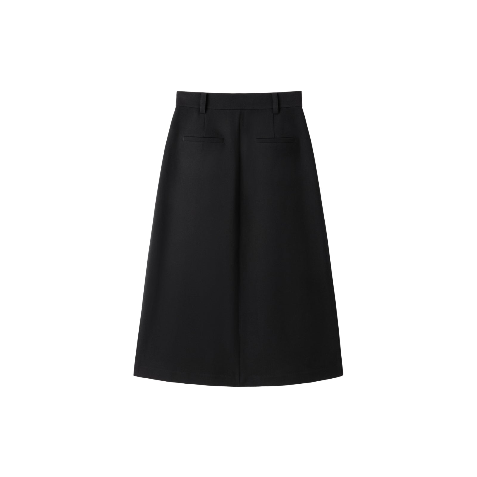 Women's Black Pleated A Line Midi Skirt