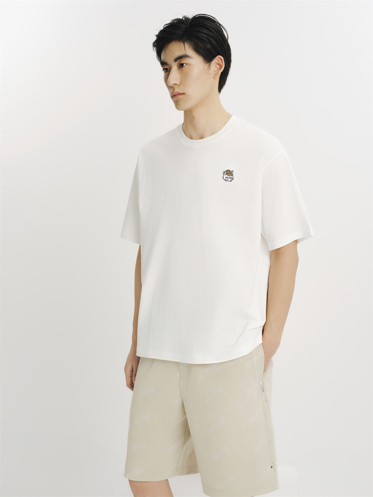 Men's Cotton T-Shirt with Small Embroidery