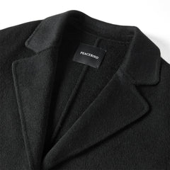 Women's Black Straight Wool Coat