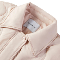 Women's Pink Argyle Embossing Puffer Jacket