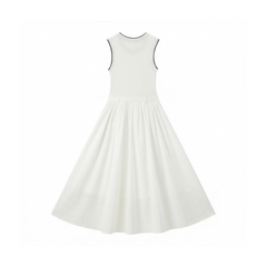 Women's Linen-Blend Paneled Sleeveless Dress