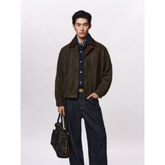 Men's Barn-Style Washed Distressed Jacket
