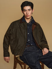 Men's Barn-Style Washed Distressed Jacket