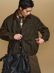 Men's Barn-Style Washed Distressed Jacket