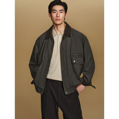 Men's Barn-Style Faux-Suede Safari Jacket