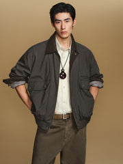 Men's Barn-Style Faux-Suede Safari Jacket