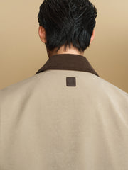 Men's Barn-Style Contrast-Collar Utility Jacket