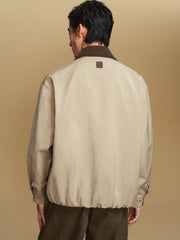 Men's Barn-Style Contrast-Collar Utility Jacket