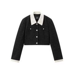 Women's Cropped Contrast Tweed Jacket