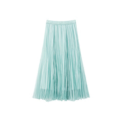 Women's Lake Blue Ruched Maxi Skirt