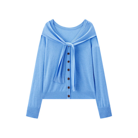 Peacebird Women *US Final Sale* Women's Knit Cardigan with Detachable Cape