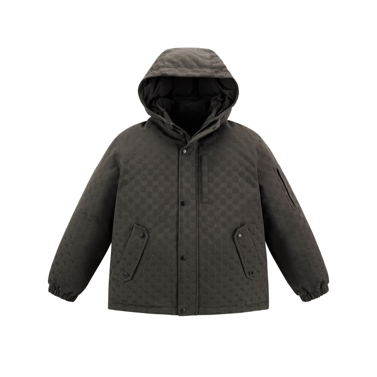 Men's Allover Jacquard Hooded Down Jacket