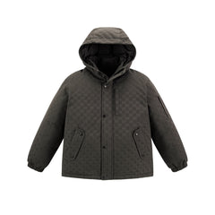 Men's Allover Jacquard Hooded Down Jacket