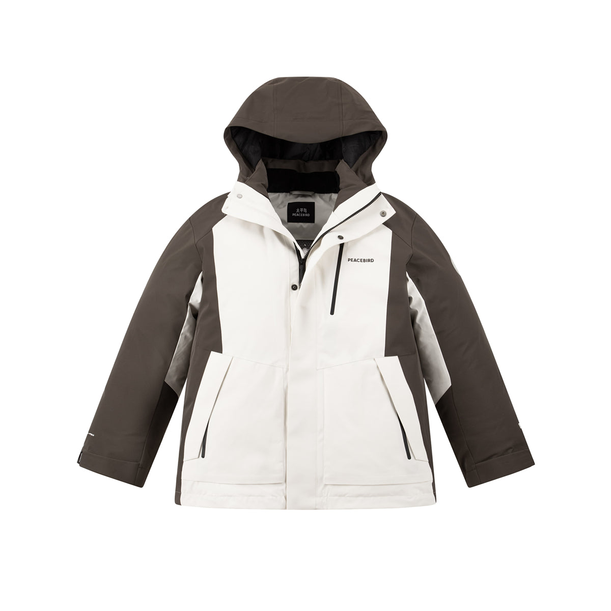 Men's Water-Repellent Colorblock Hooded Down Jacket