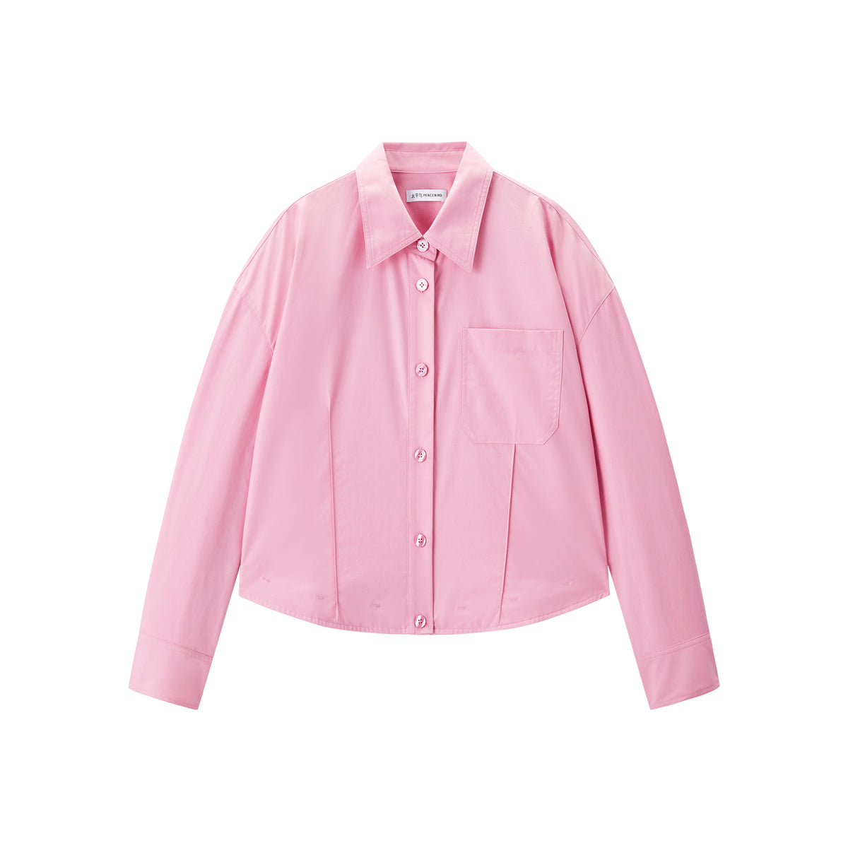 Women's Cropped Oversized Shirt with Drawstring Hem
