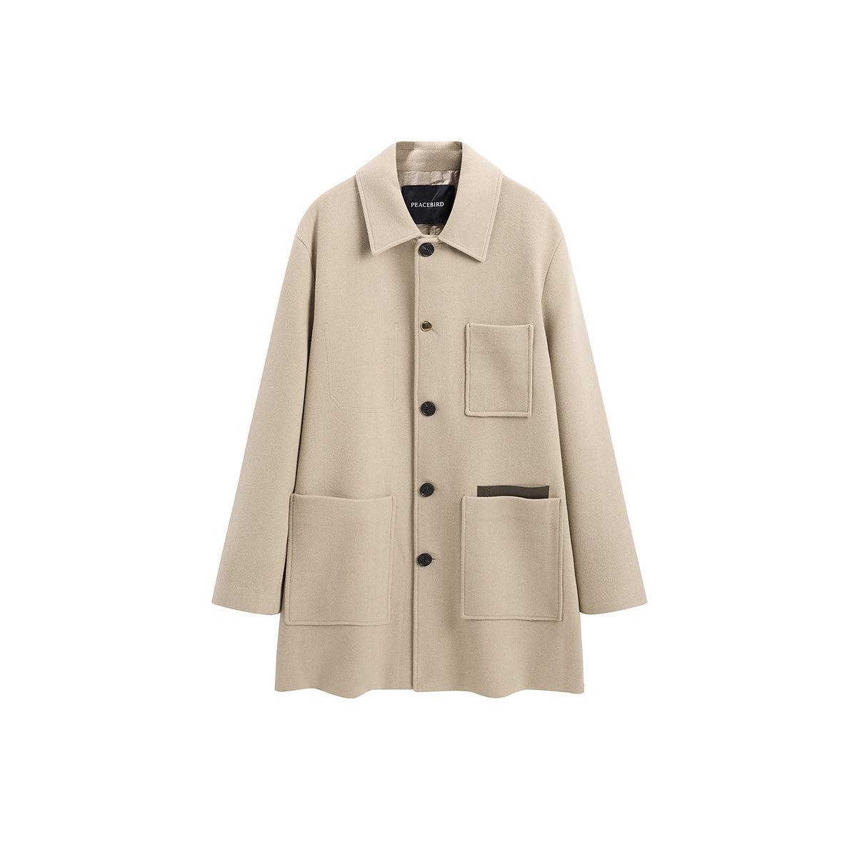 Men's Label Pocket Wool Coat