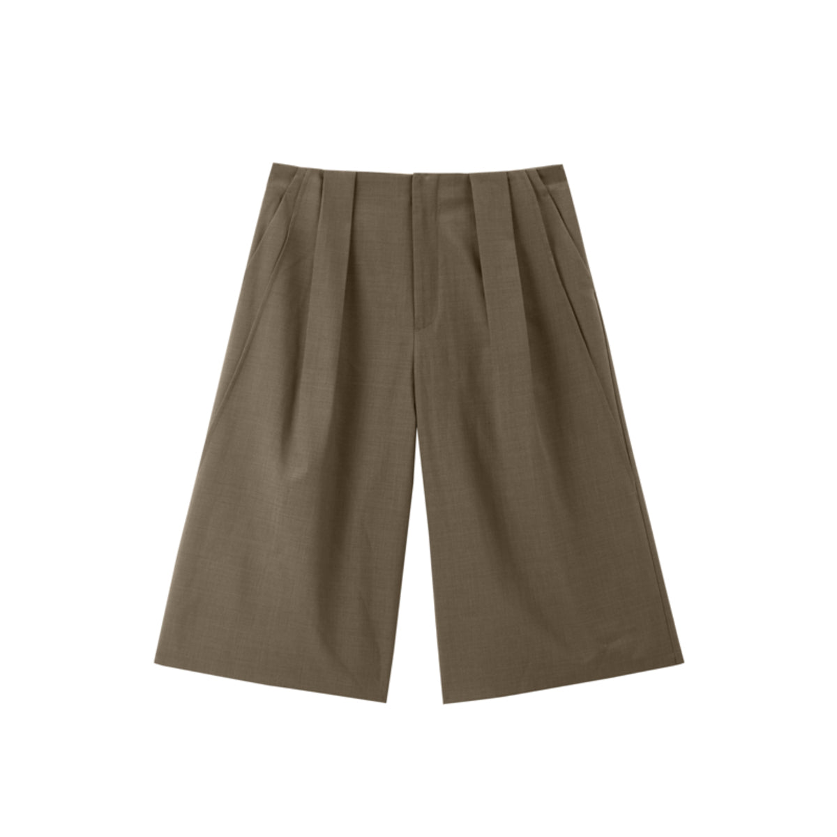 Women's Pleated Cropped Straight-Leg Pants