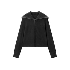Women's Wide-Lapel Long-Sleeve Knit Cardigan
