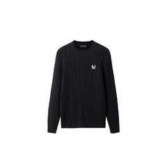 Men's Embroideried Cable-Knit Pullover